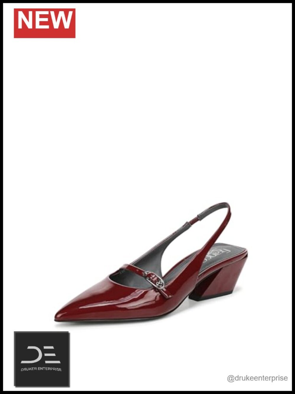 Faux Leather Slingback Pointed Toe Pumps with 2.1" Heel